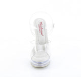 Fabulicious Majesty-508 5 inch all clear ankle strap sandal, front view