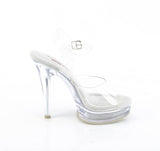 Fabulicious Majesty-508 5 inch all clear ankle strap sandal, inside view