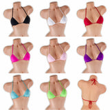 Fairy dust mini tri top on mannequin in all 8 colors, Golddiggers Boutique