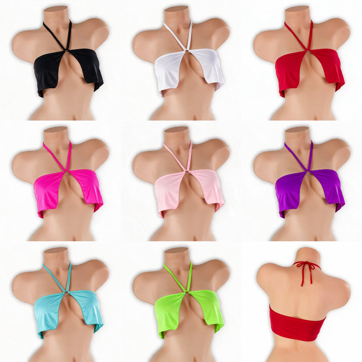 Flowy O-Ring Top on mannequin in all 8 colors, Golddiggers Boutique