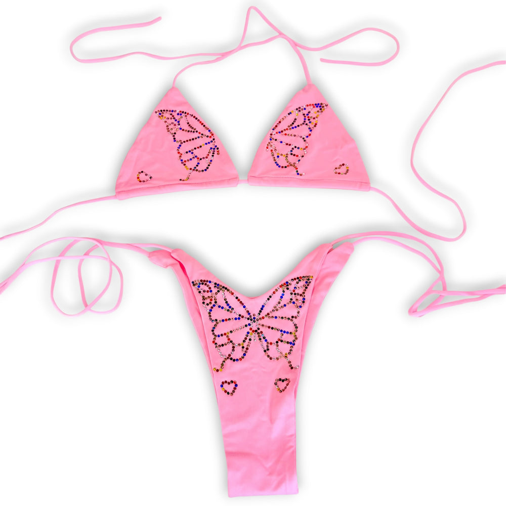 Gigi Cotton Candy Rhinestone Butterfly Bikini