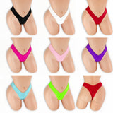 High Waisted Scrunch V-Back Thong on mannequin in all 8 colors, Golddiggers Boutique