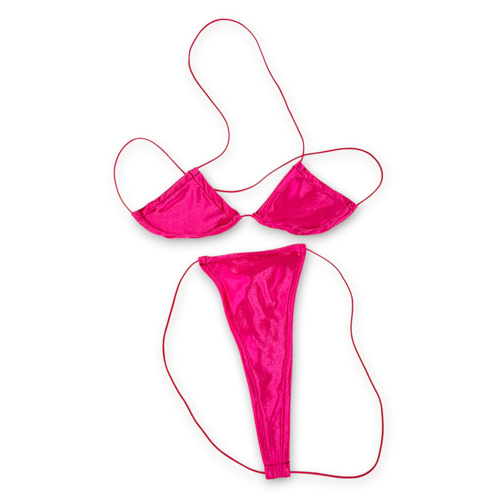 Hot Pink Satin Teeny Tiny Micro 'Kini
