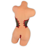 Leopard Tatum bodysuit back view showing clear elastic lace-up back and thong back