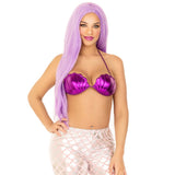 Front view of purple mermaid shell bra top - Golddiggers Boutique