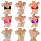 Mini tri top on mannequin in all 8 colors, Golddiggers Boutique
