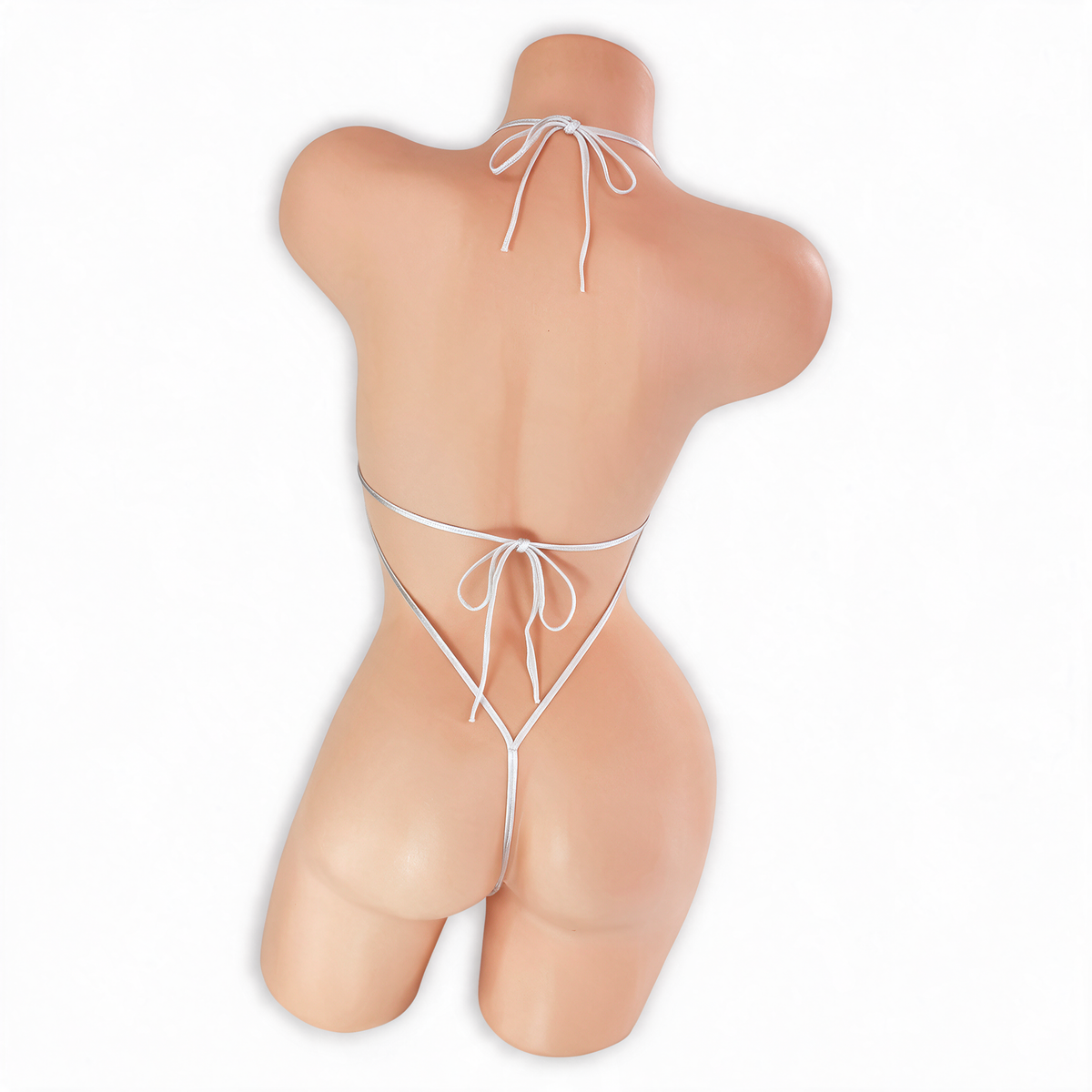 Moonstone white Juno Micro Bling Bodysuit, back, Golddiggers Boutique