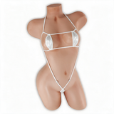 Moonstone white Juno Micro Bling Bodysuit, front, Golddiggers Boutique