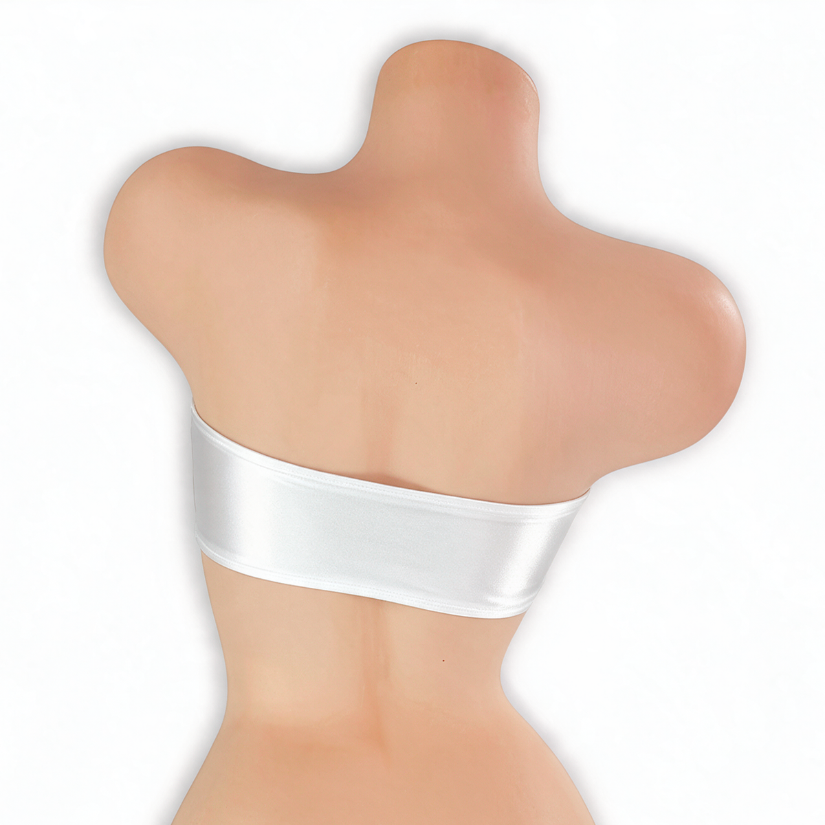 Moonstone white ladder cutout bandeau top on mannequin, back view, Golddiggers Boutique