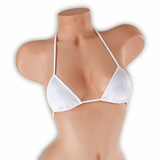 Moonstone white mini tri top on mannequin, front view, Golddiggers Boutique