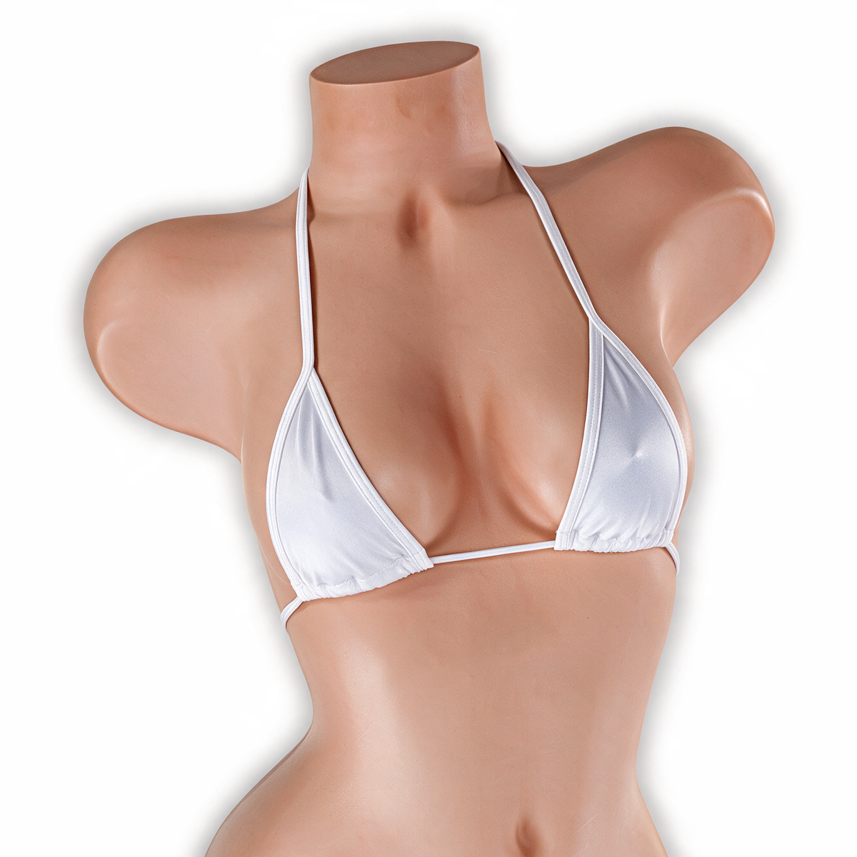 Moonstone white skinny tri top on mannequin, front view, Golddiggers Boutique