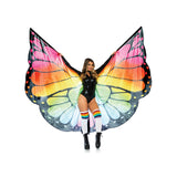 Front view of multicolor butterfly wing halter cape with wrist straps - Golddiggers Boutique