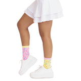 Side view of multicolor cupcake crew socks - Golddiggers Boutique