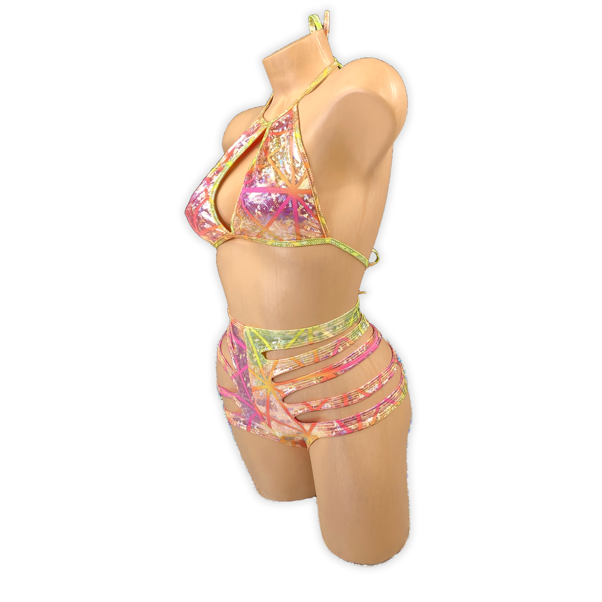 Side of the Multicolor Rio holo set showing the ladder cutouts on the hip