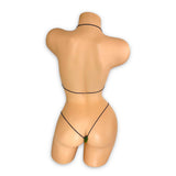 Olive Green Holo micro 'kini, back view on mannequin