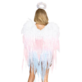 Detail view of ombre chiffon angel wings and halo headband - Golddiggers Boutique