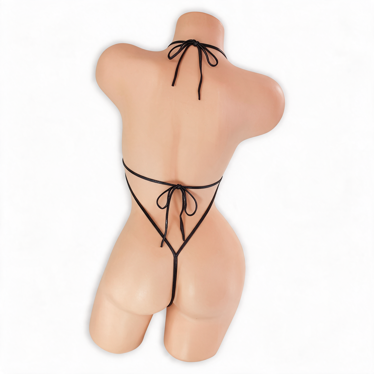 Onyx black Juno Micro Bling Bodysuit, back, Golddiggers Boutique