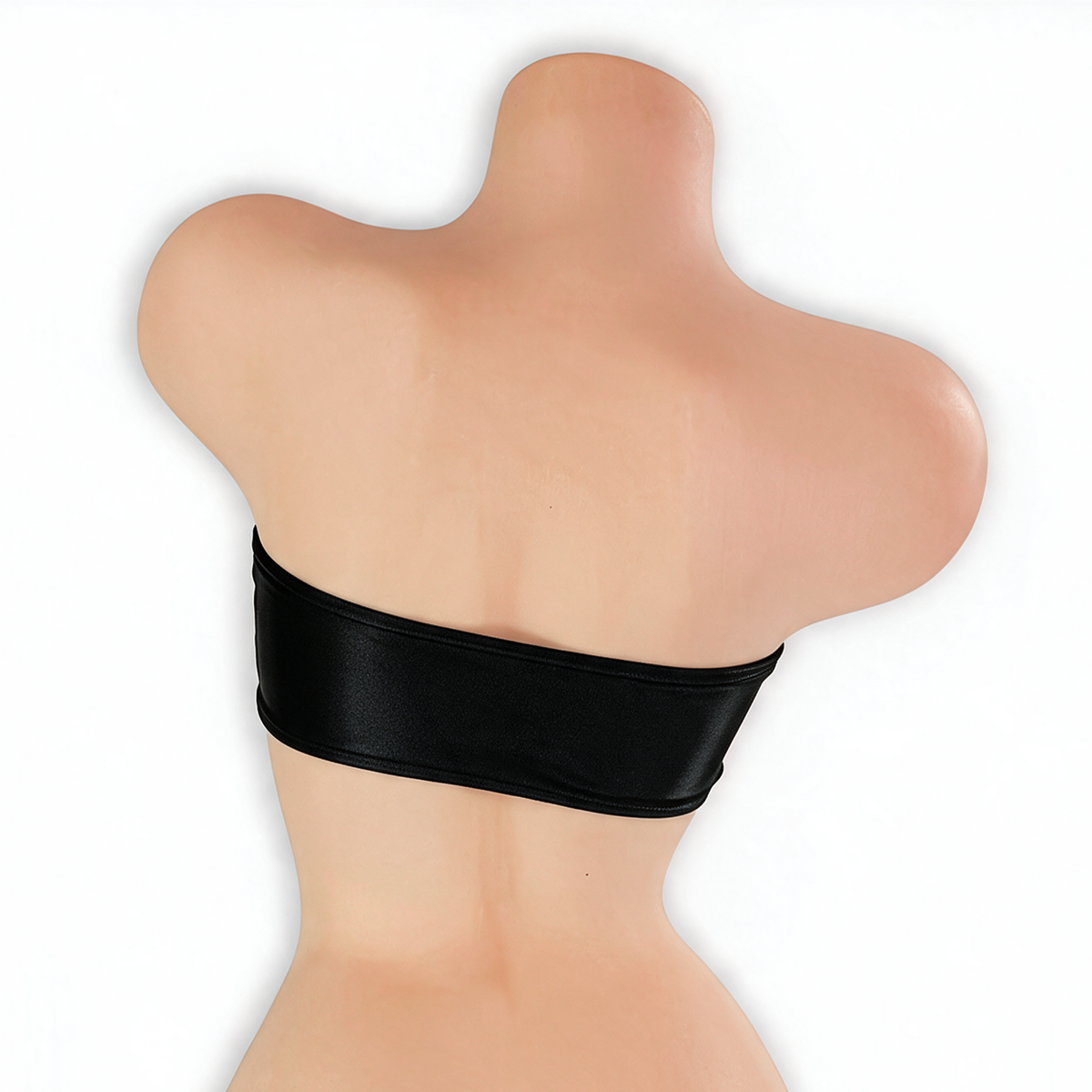 Onyx black ladder cutout bandeau top on mannequin, back view, Golddiggers Boutique