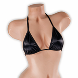 Onyx black skinny tri top on mannequin, front view, Golddiggers Boutique