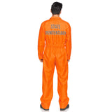Back view of orange men's prison jumpsuit costume - Golddiggers Boutique