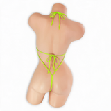 Peridot neon green Juno Micro Bling Bodysuit, back, Golddiggers Boutique