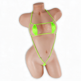 Peridot neon green Juno Micro Bling Bodysuit, front, Golddiggers Boutique