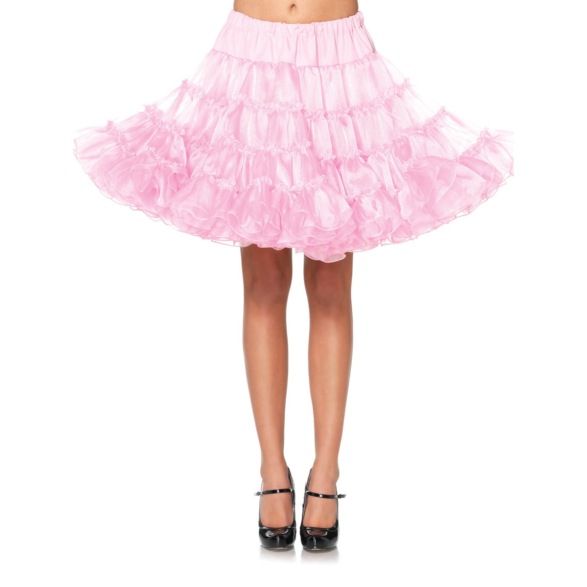 Close-up front view of pink deluxe crinoline petticoat - Golddiggers Boutique