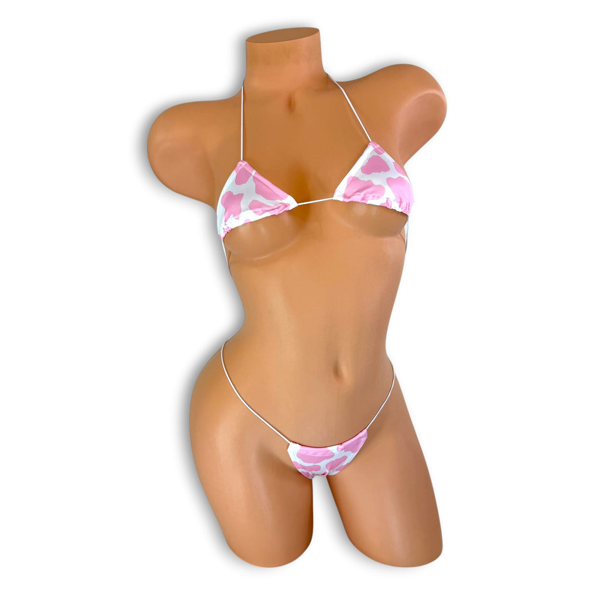 Pink Milkshake micro 'kini, front view on mannequin