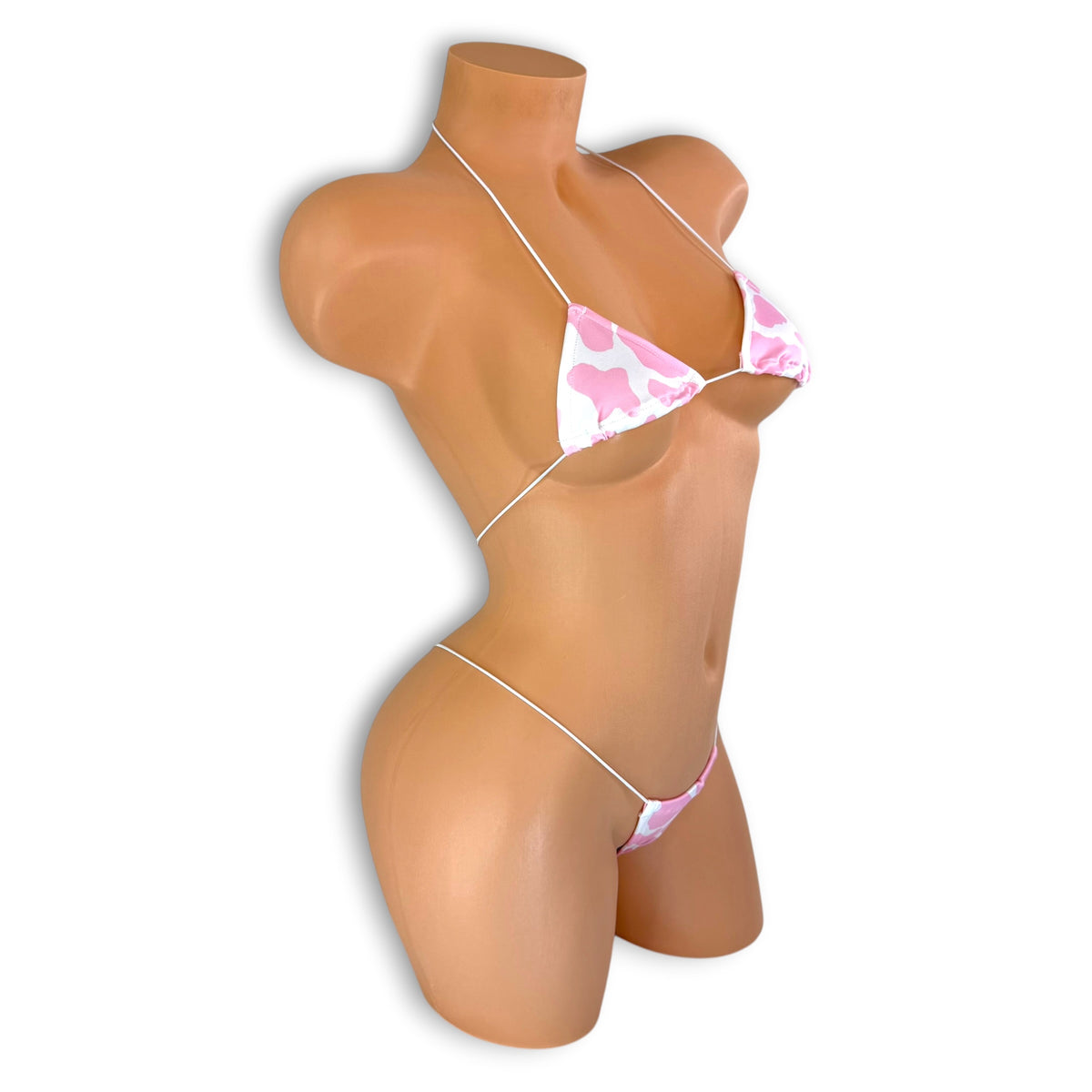 Pink Milkshake micro 'kini, side view on mannequin