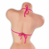 Pink Sapphire fuchsia adjustable center tie top on mannequin, back view, Golddiggers Boutique
