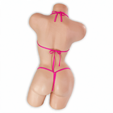 Pink Sapphire fuchsia Remy O-Ring Slingshot Bodysuit, back, Golddiggers Boutique