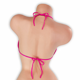 Pink Sapphire fuchsia tri top on mannequin, back view, Golddiggers Boutique