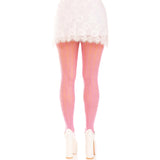 Back view of pink striped net tights with keyholes and mini bows - Golddiggers Boutique