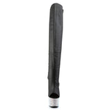 Pleaser 7 inch black silver rhinestone platform over the knee boot, front view