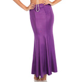 Close-up front view of purple shimmer mermaid maxi skirt - Golddiggers Boutique