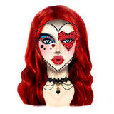 Detail view of red and black queen face jewels - Golddiggers Boutique