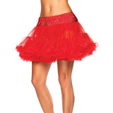 Close-up front view of red layered tulle mini petticoat - Golddiggers Boutique