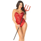 Front view of red rhinestone devil pitchfork - Golddiggers Boutique