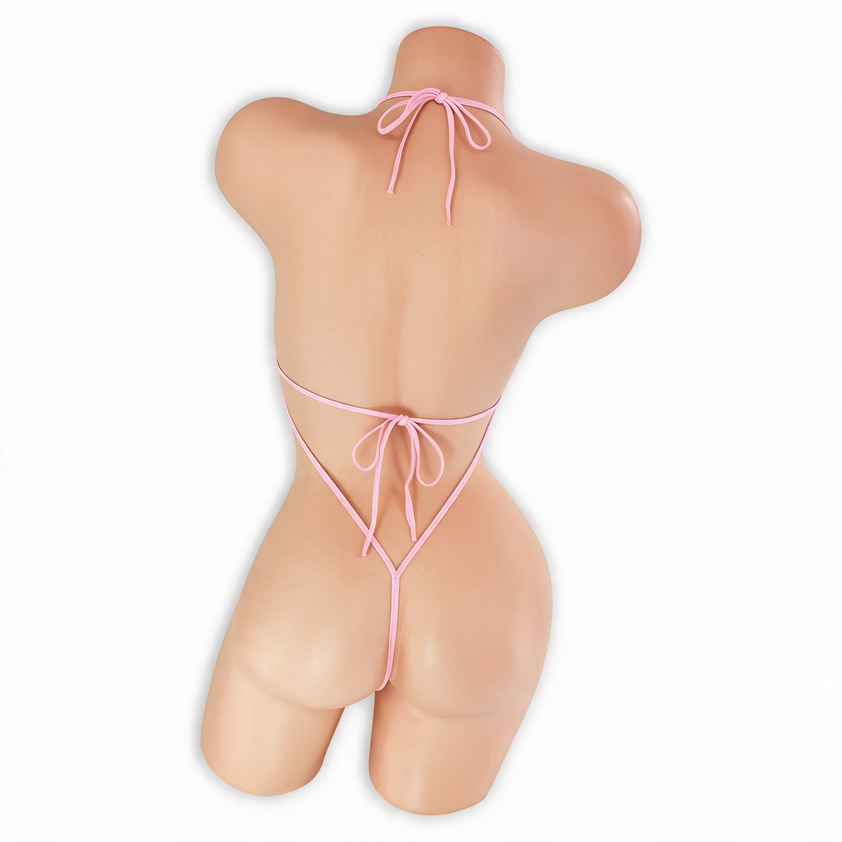 Rose Quartz baby pink Juno Micro Bling Bodysuit, back, Golddiggers Boutique