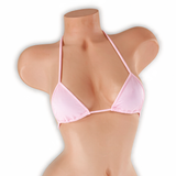 Rose Quartz baby pink mini tri top on mannequin, front view, Golddiggers Boutique