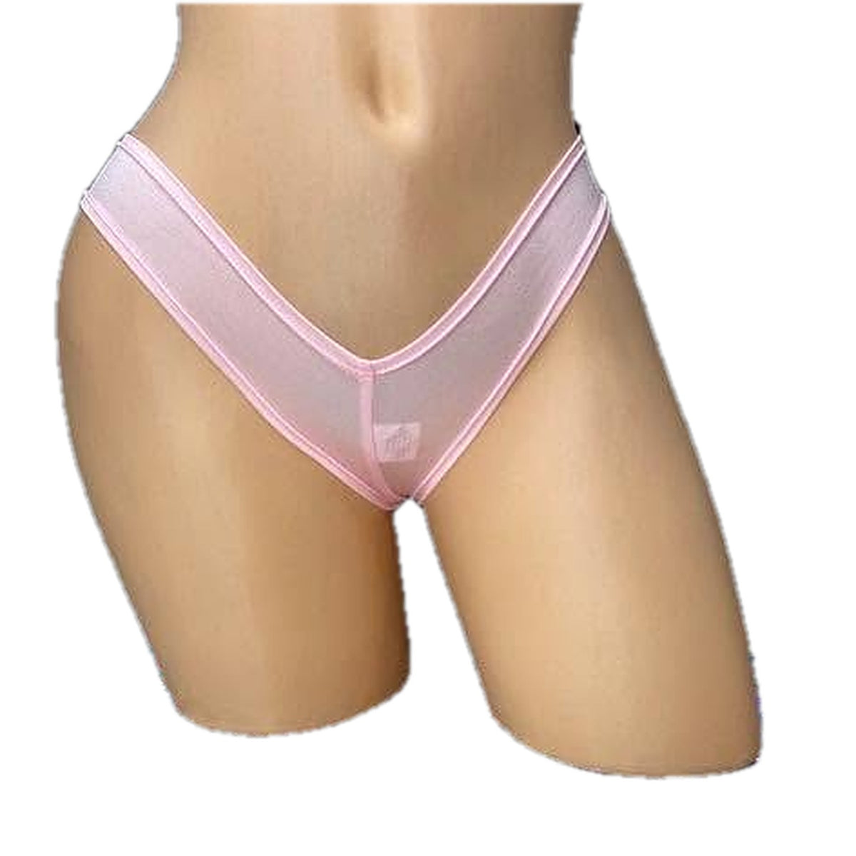 Rose Quartz baby pink scrunch back super micro shorts on mannequin, front view, Golddiggers Boutique