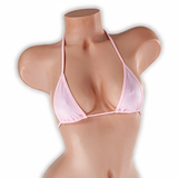 Rose Quartz baby pink skinny tri top on mannequin, front view, Golddiggers Boutique