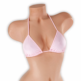 Rose Quartz baby pink tri top on mannequin, front view, Golddiggers Boutique
