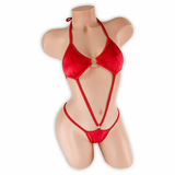 Ruby red Remy O-Ring Slingshot Bodysuit, front, Golddiggers Boutique