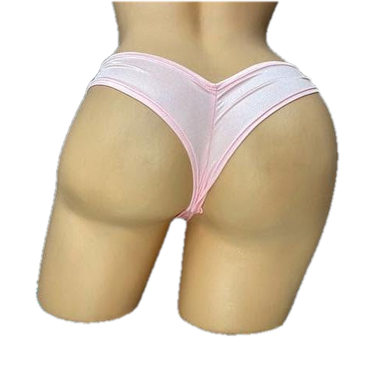 Scrunch back super micro shorts on mannequin, back view showing the scrunch butt, Golddiggers Boutique