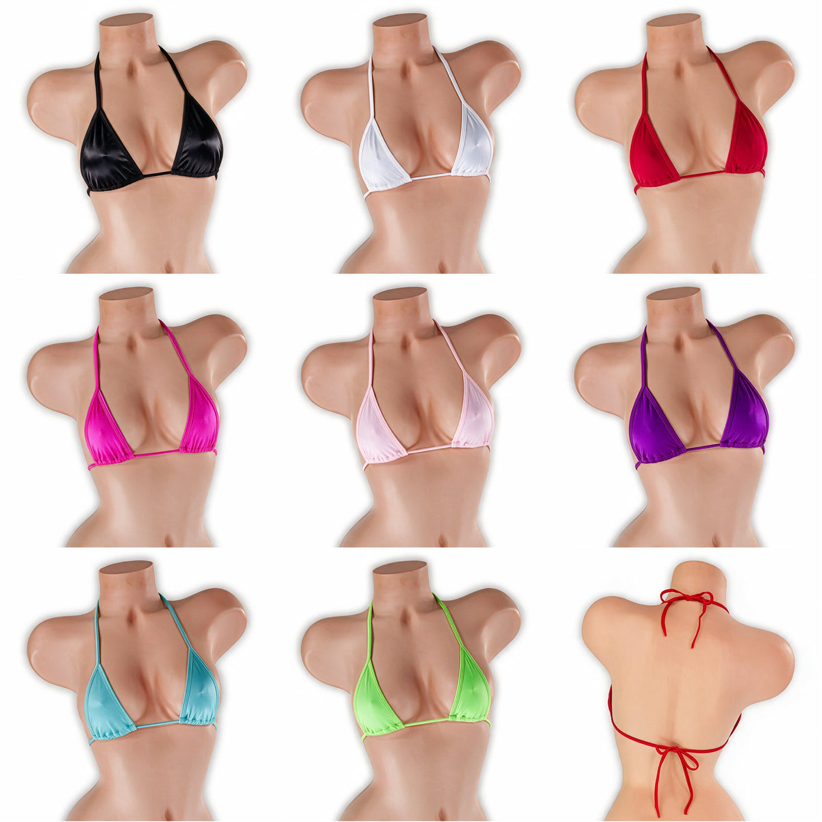 Skinny tri top on mannequin in all 8 colors, Golddiggers Boutique
