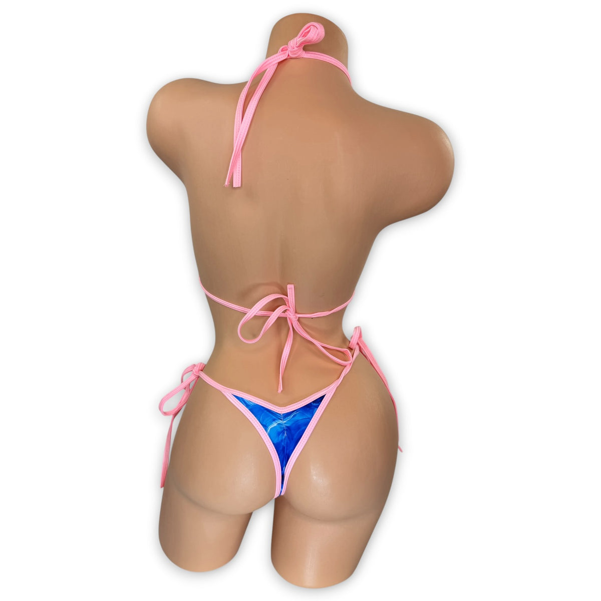 Smoked Maggie tie-side 'kini on mannequin, back view - Golddiggers Boutique