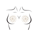 Detail view of white pearl sunburst pasties - Golddiggers Boutique