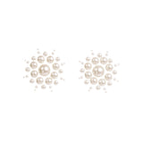 Front view of white pearl sunburst pasties - Golddiggers Boutique