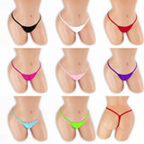 Wide Strap Low Rise V-Back Thong on mannequin in all 8 colors, Golddiggers Boutique